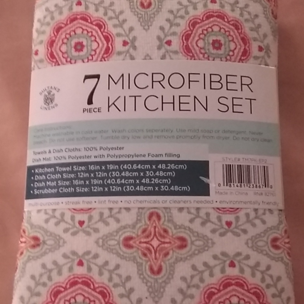 Microfiber kitchen set